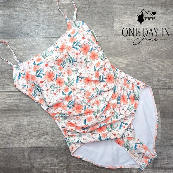 Eomenie Floral Tummy Control One Piece Swimsuit Size M - Picture 3 of 7